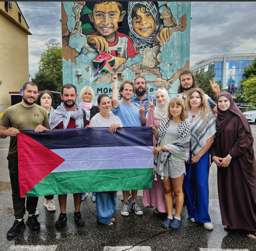 Greta Tunberg u Podgorici (Foto: Pokret solidarnosti sa Palestinom)