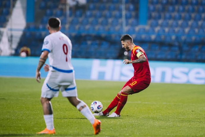 Jovetić je igrao na mjestu centralnog napadača (Foto: FSCG)