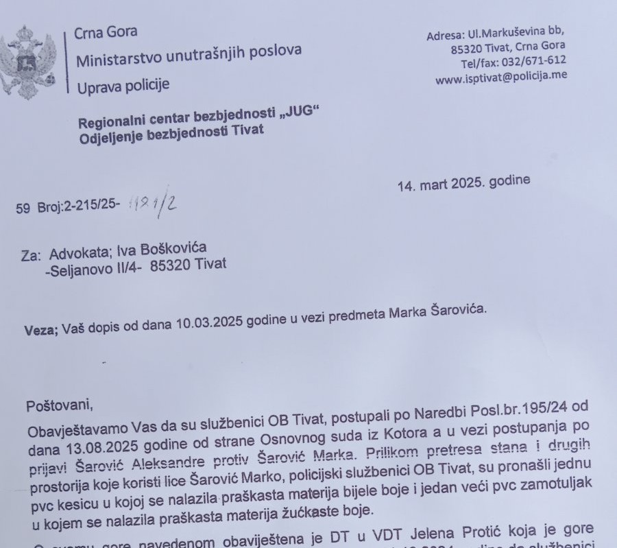 CRNO NA BIJELO: Dopis branioca Marka Šarovića