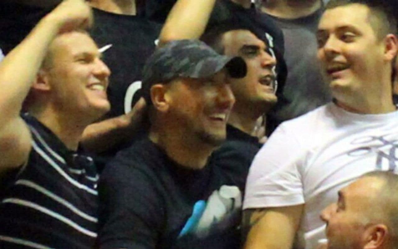 SAVEZ DRŽAVE I KRIMINALA: Stanković, Vučković i Belivuk na tribini stadiona fudbalskog kluba Partizan