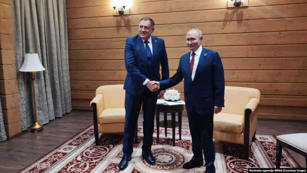 Sastanak Milorada Dodika i Vladimira Putina u Sočiju, 2. oktobar 2025. (Foto: Novinarska agenija Srna (Courtesy Photo))