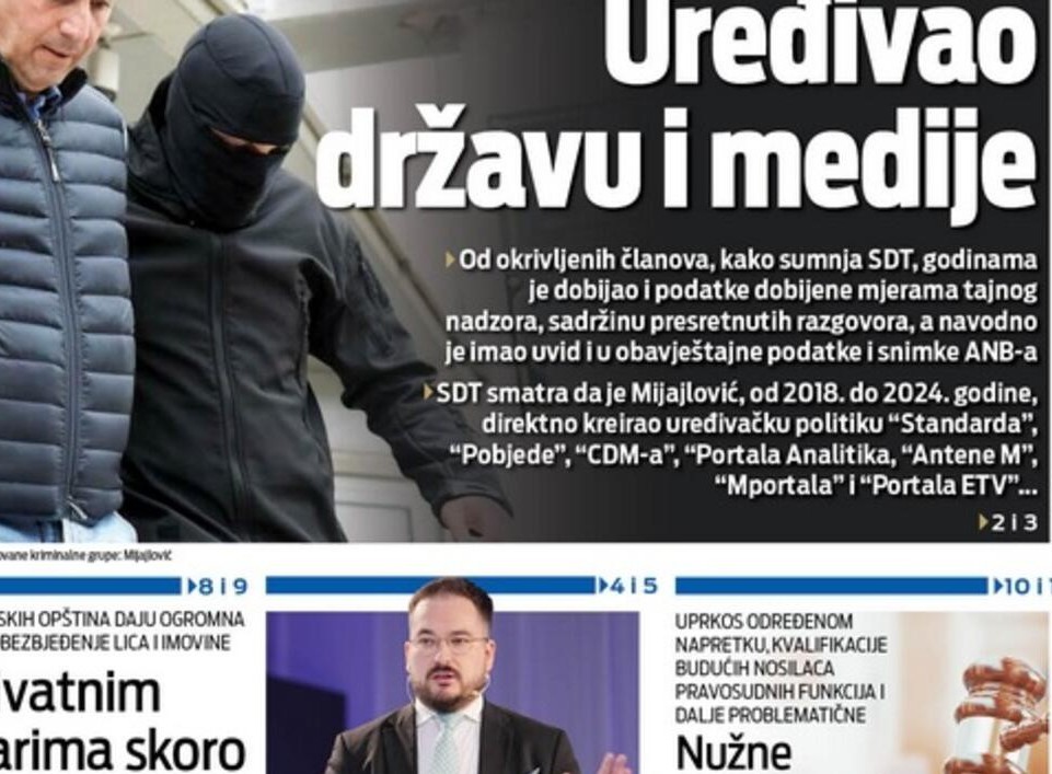 USLUŽNI SERVIS SDT-A: Naslovnica Vijesti 6. oktobra 