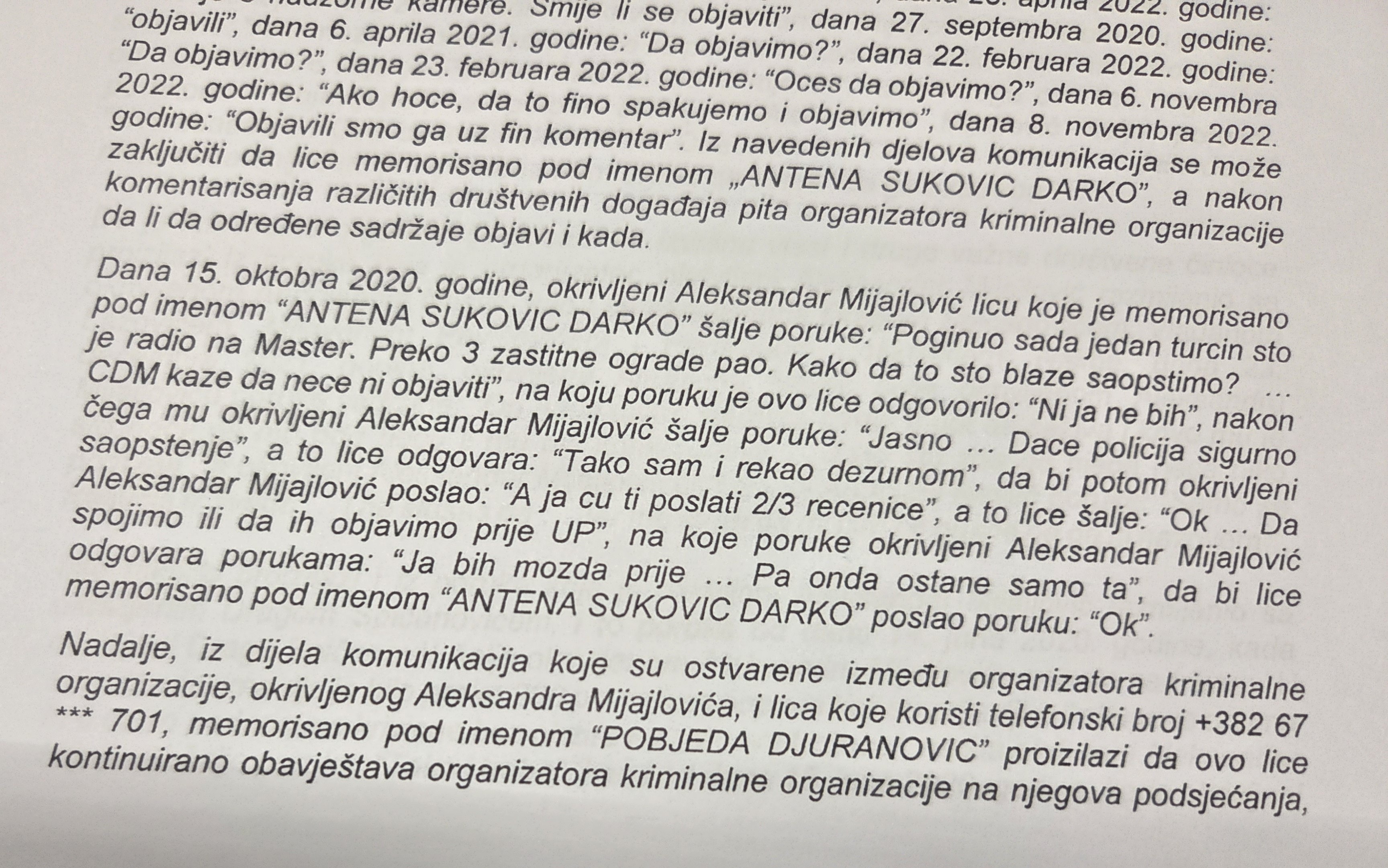 KAD SERVISNE PORUKE POSTANU PREDMET KRIVIČNOG DJELA: Screenshot Naredbe 