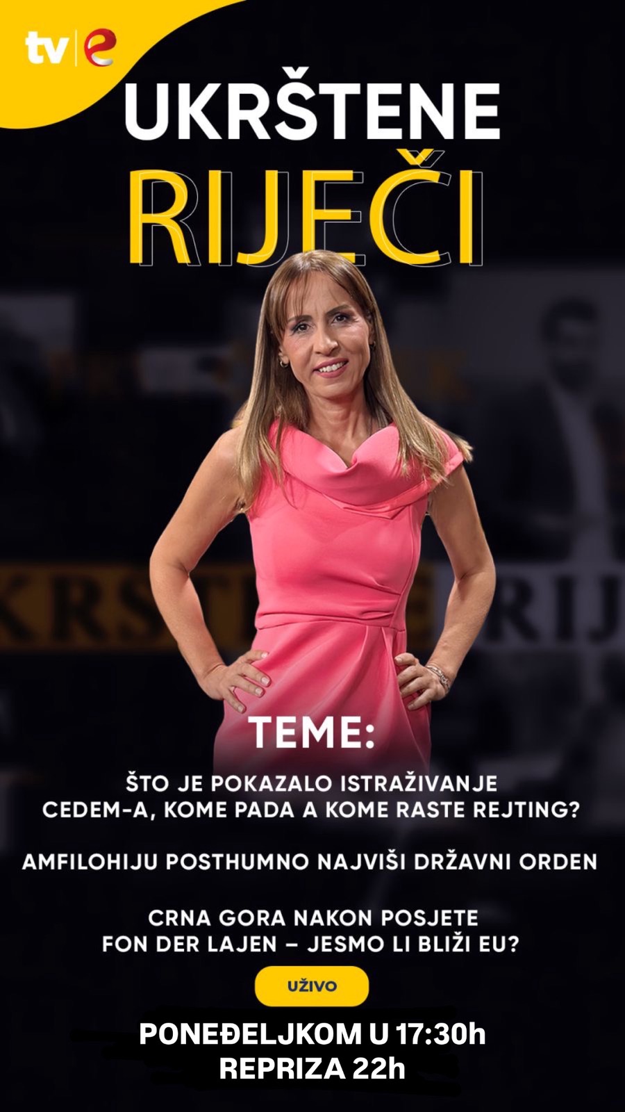 Najava za Ukrštene riječi (Foto: TV E)