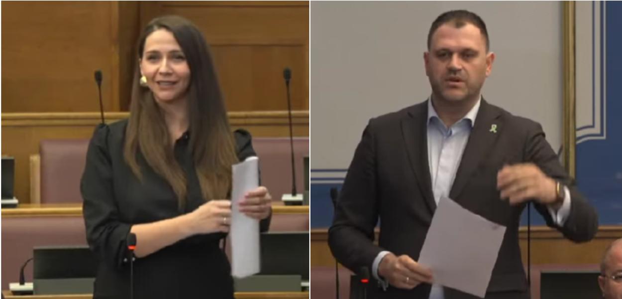 Adžović i Anđušić (Foto: Skupština Crne Gore - stop kadar)