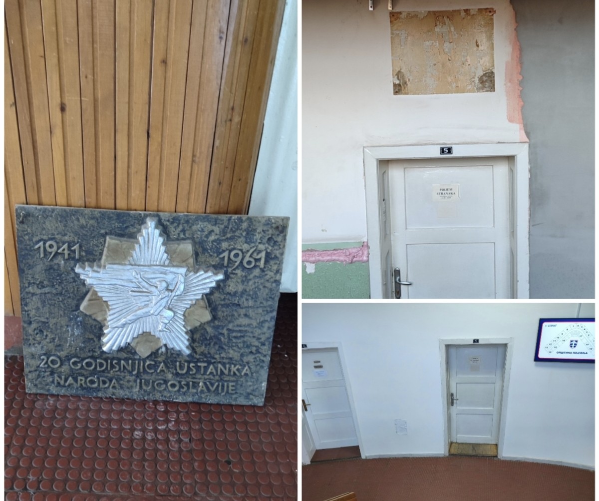 Spomen ploča uklonjena nakon krečenja hodnika zgrade Opštine Pljevlja
 