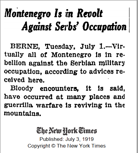 Njujork tajms o srpskoj okupaciji 