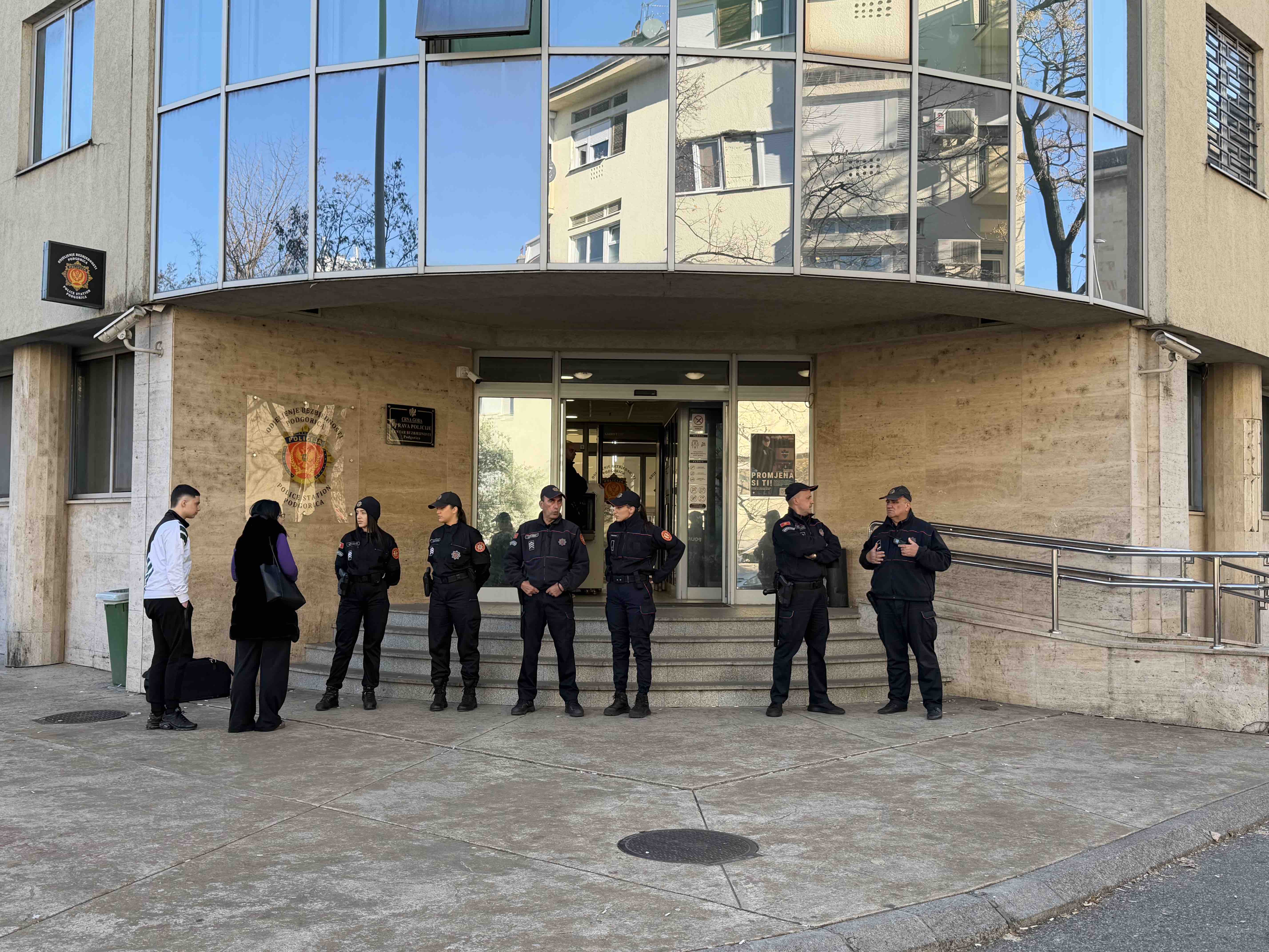 Details from the protest in front of the Police Headquarters in Podgorica