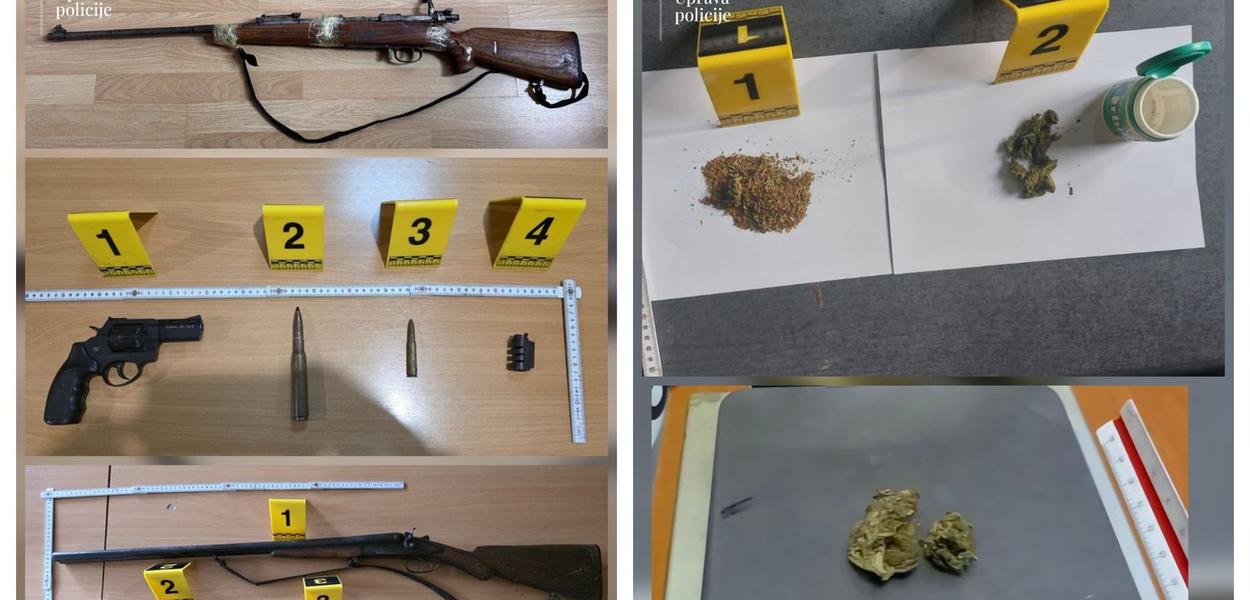 Oduzeto oružje, municija i narkotici (Foto: Uprava policije)