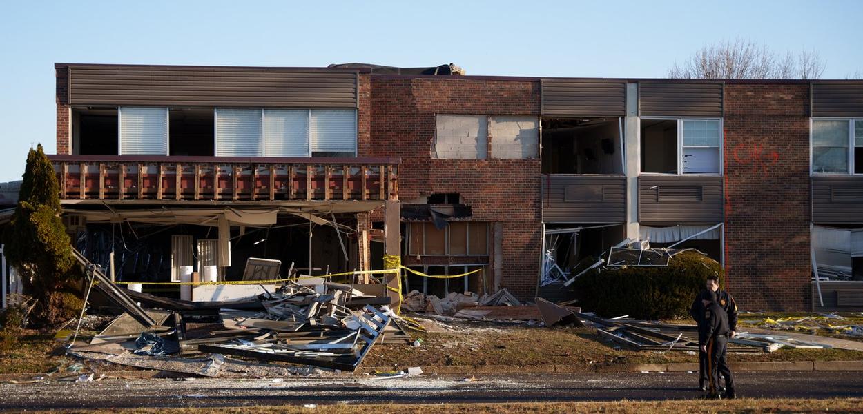 Posljedice ekslozije u Domu za stare blizu Filadelfije, 24. decembar 2025. (Foto: AP Photo/Mingson Lau)