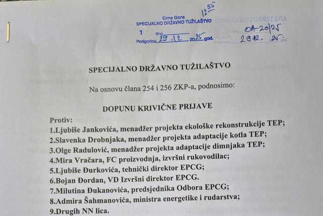 Dopunjena krivična prijava