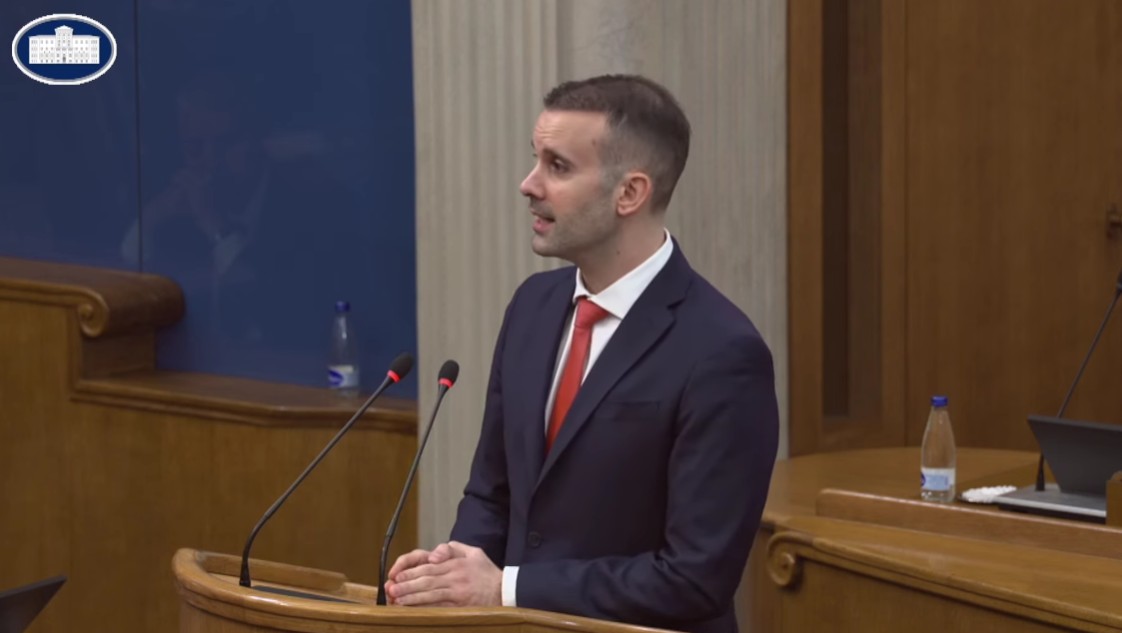 Milojko Spajić - stop kadar (Foto: Skupština Crne Gore/Jutjub)