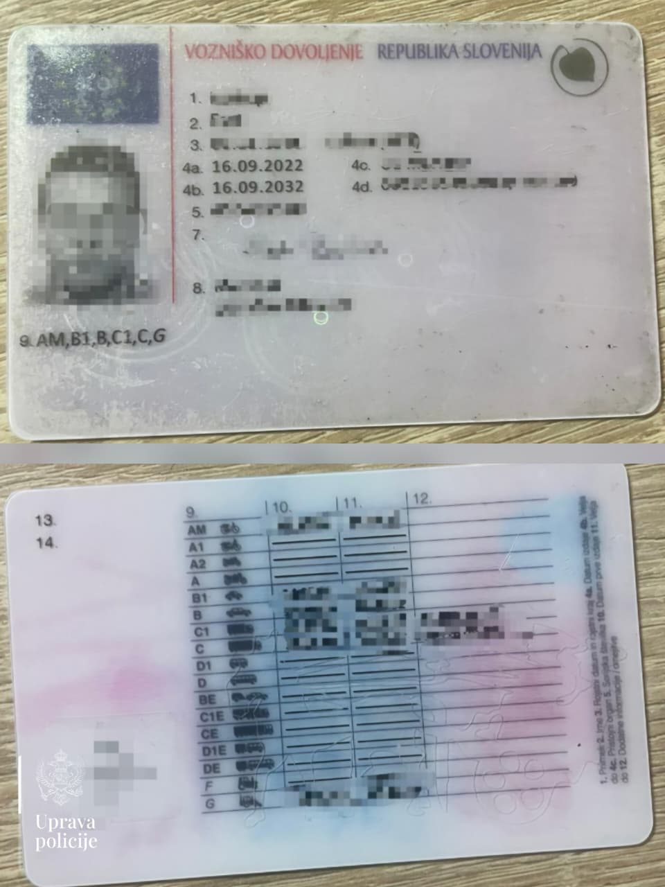 Falsifikovana vozačka dozvola (Foto: Uprava policije)