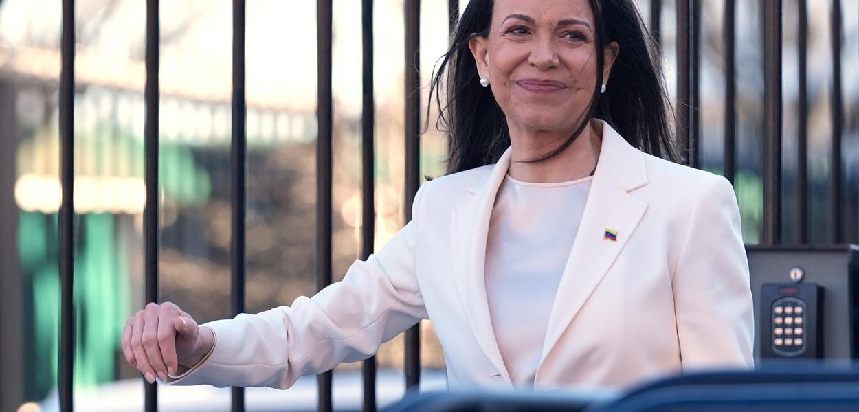 Marija Korina Mačado nakon sastanka sa Donaldom Trampom u Bijeloj kući u Vašingtonu, 15. januar 2026. (Foto: AP Photo/Pablo Martinez Monsivais)