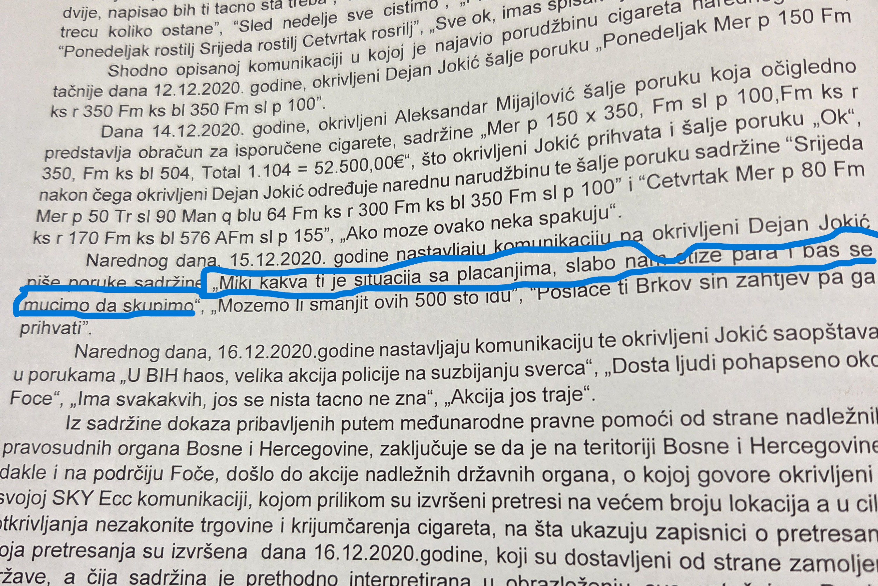 KO JE KO: Detalj iz optužnice SDT-a
