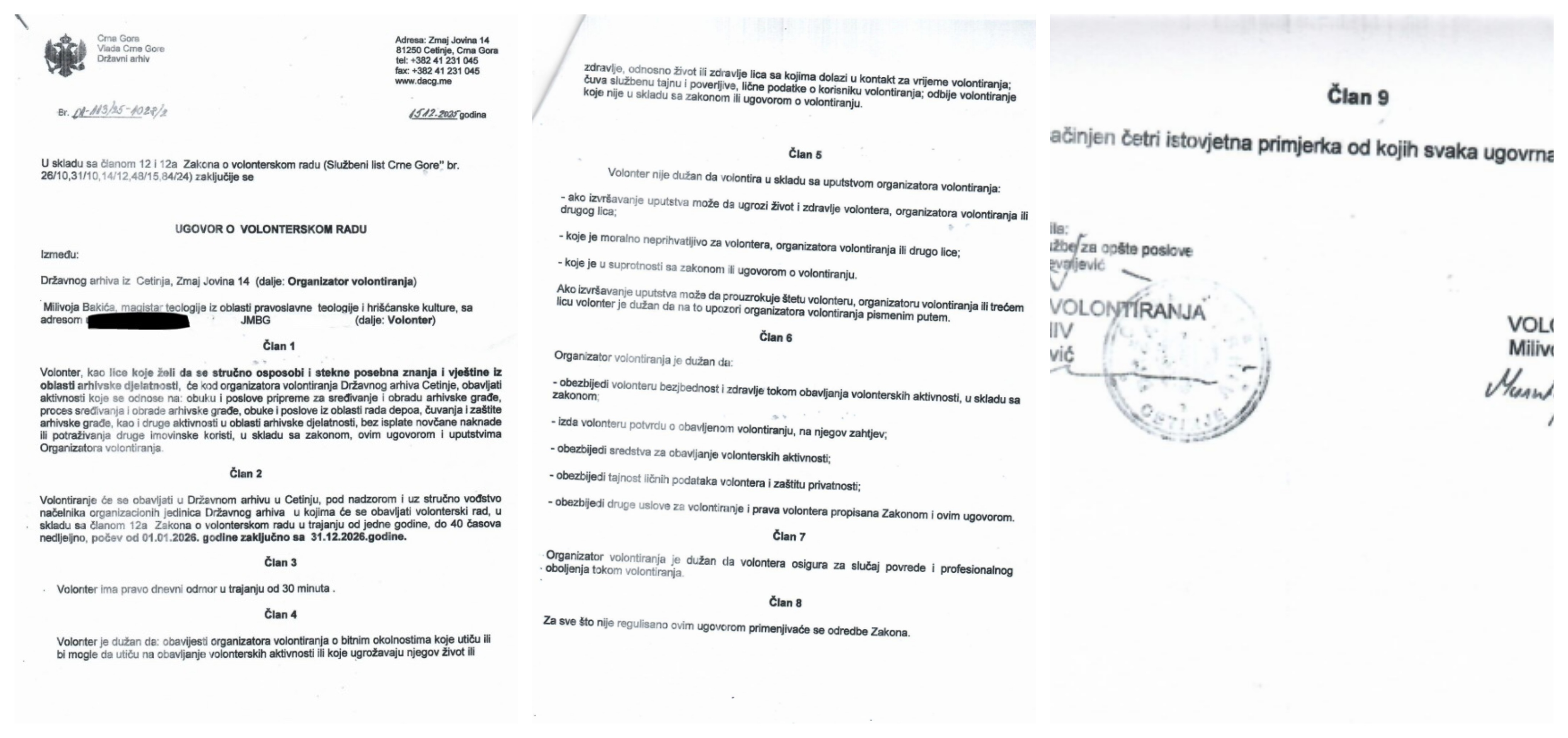 Ugovor Milivoja Bakića