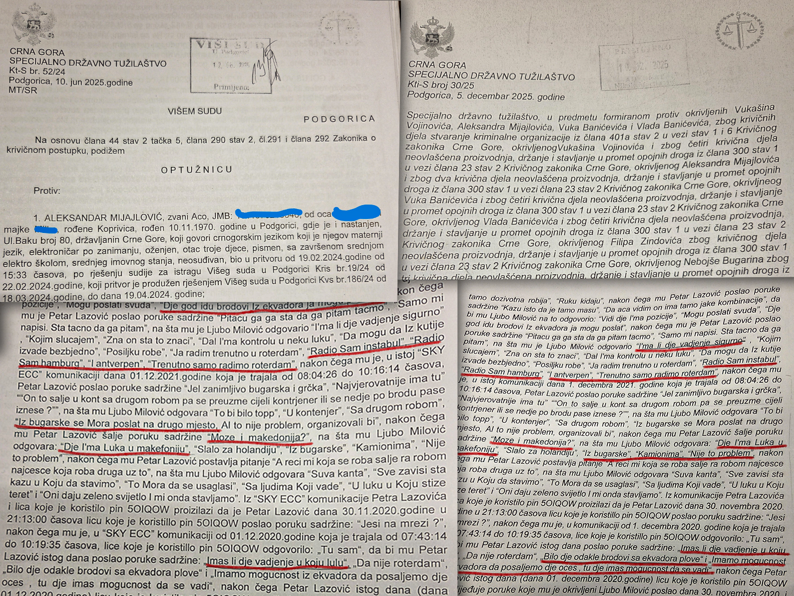 DOKAZI TUŽILAČKE MANIPULACIJE: Iste rečenice u različitim predmetima 