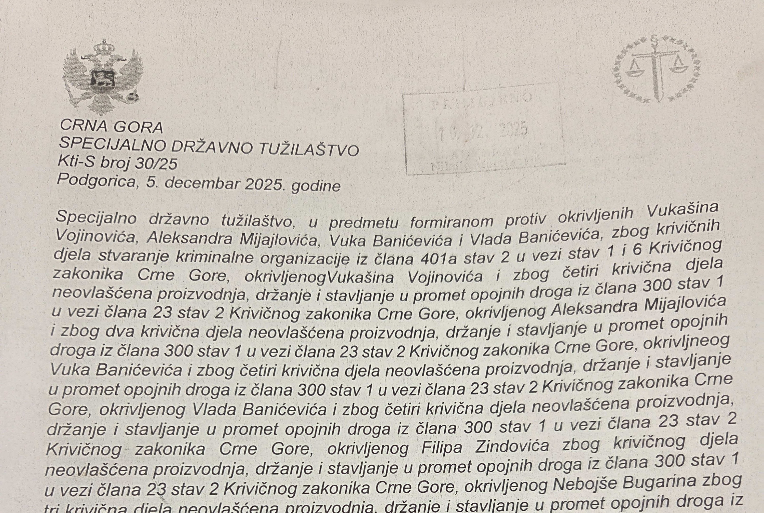 INTERESTING MATERIAL: First page of the SSPO order