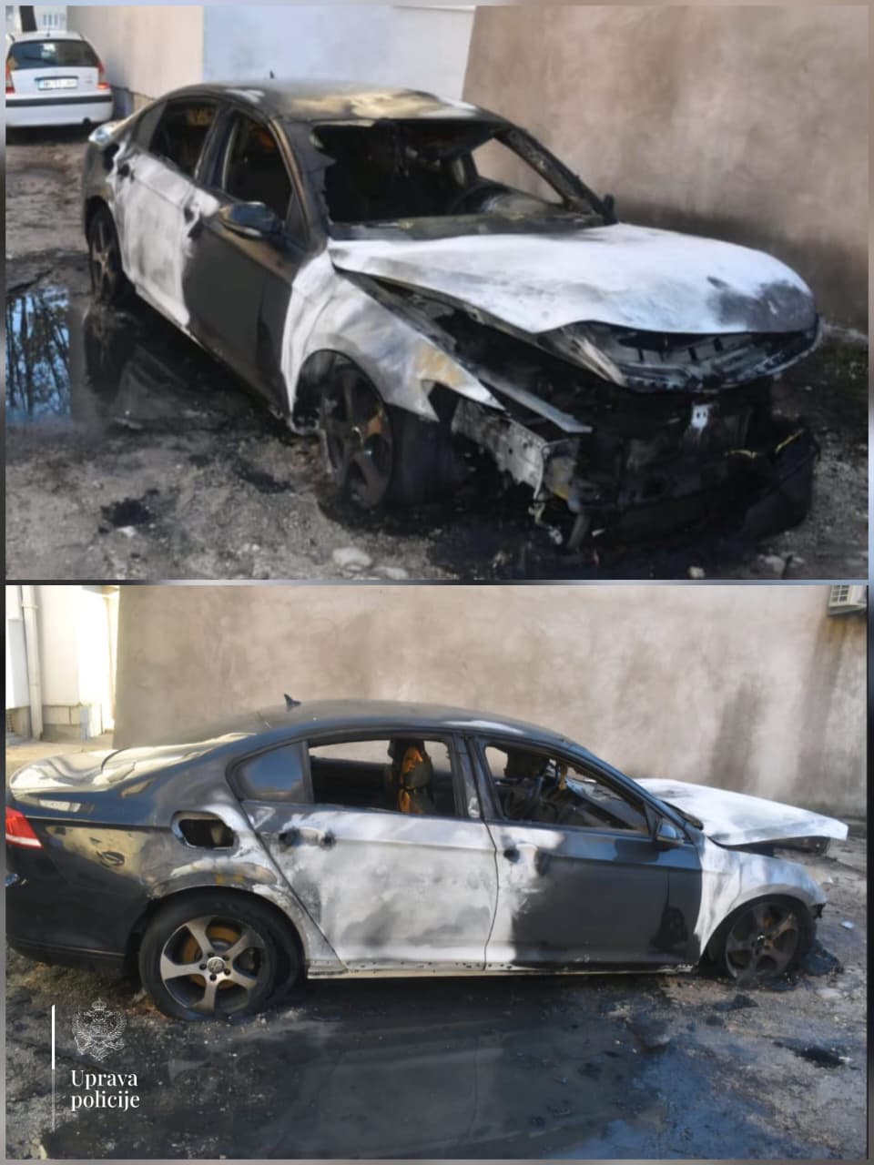 Zapaljeno vozilo (Foto: Uprava policije)