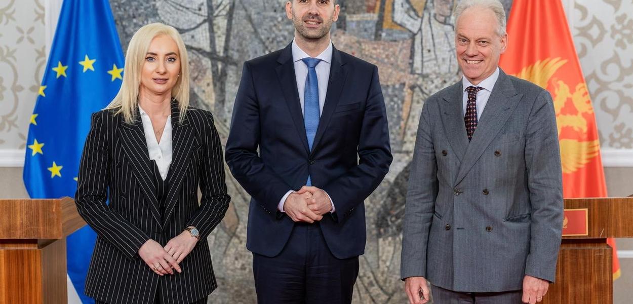 Gorčević i Spajić sa Janom Kopmanom (Foto: Vlada Crne Gore/Đorđe Cmiljanić)