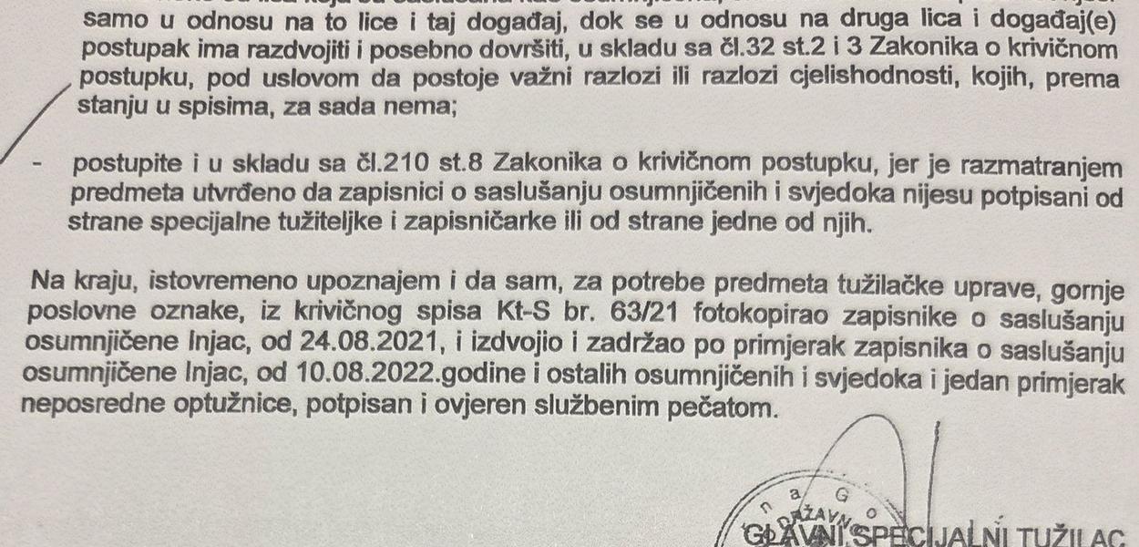 KAKO POLITIKA ZAPOVIJEDA: Potpis Vladimira Novovića na jednom od dva obavezujuća uputstva (Foto: Portal ETV)