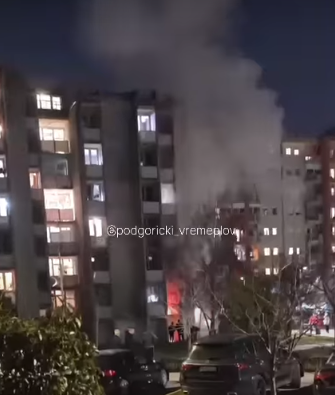 Požar u Studentskom domu (Foto: Podgorički vremeplov - Stop kdar)