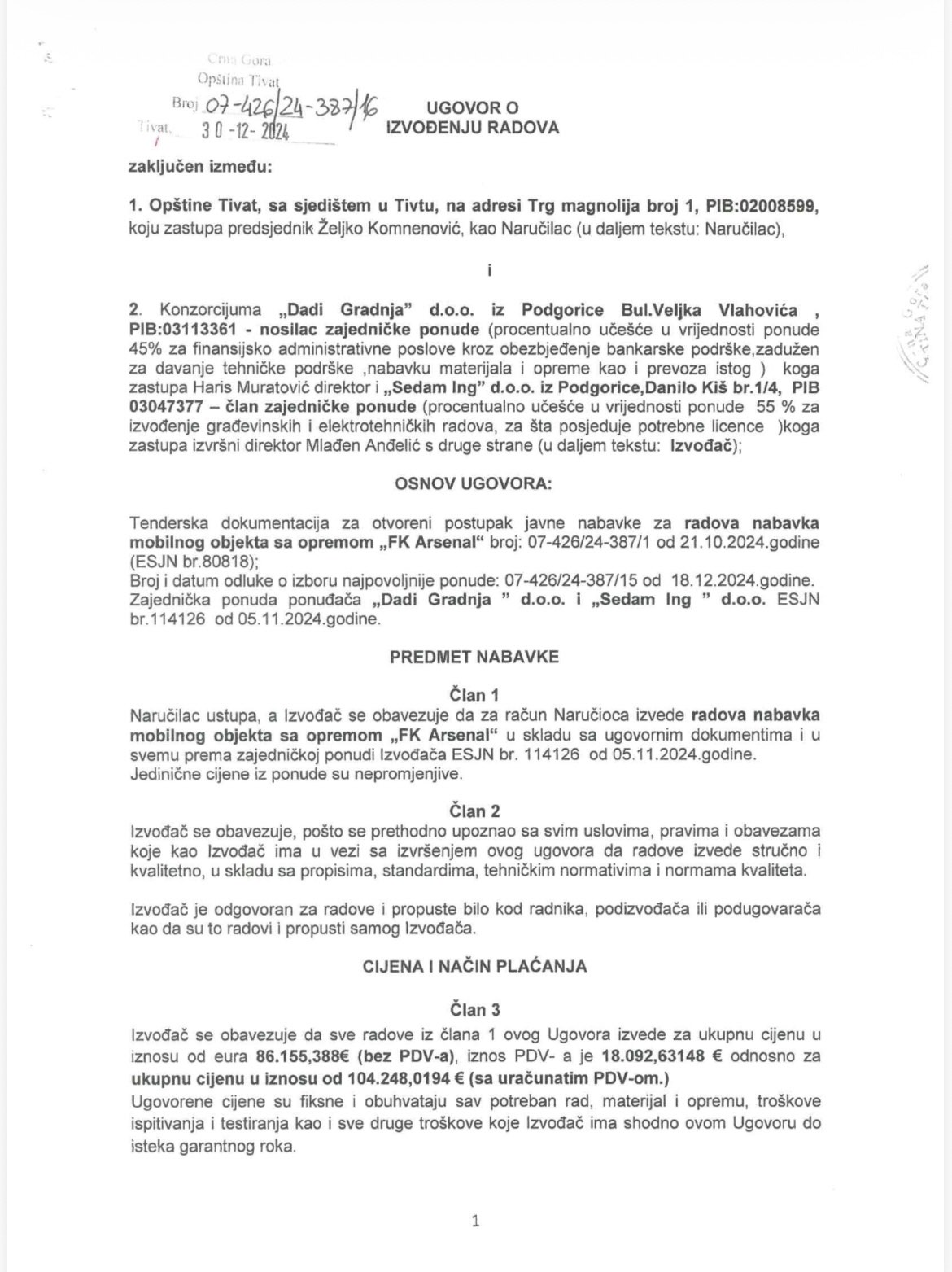 Ugovor o izvođenju radova