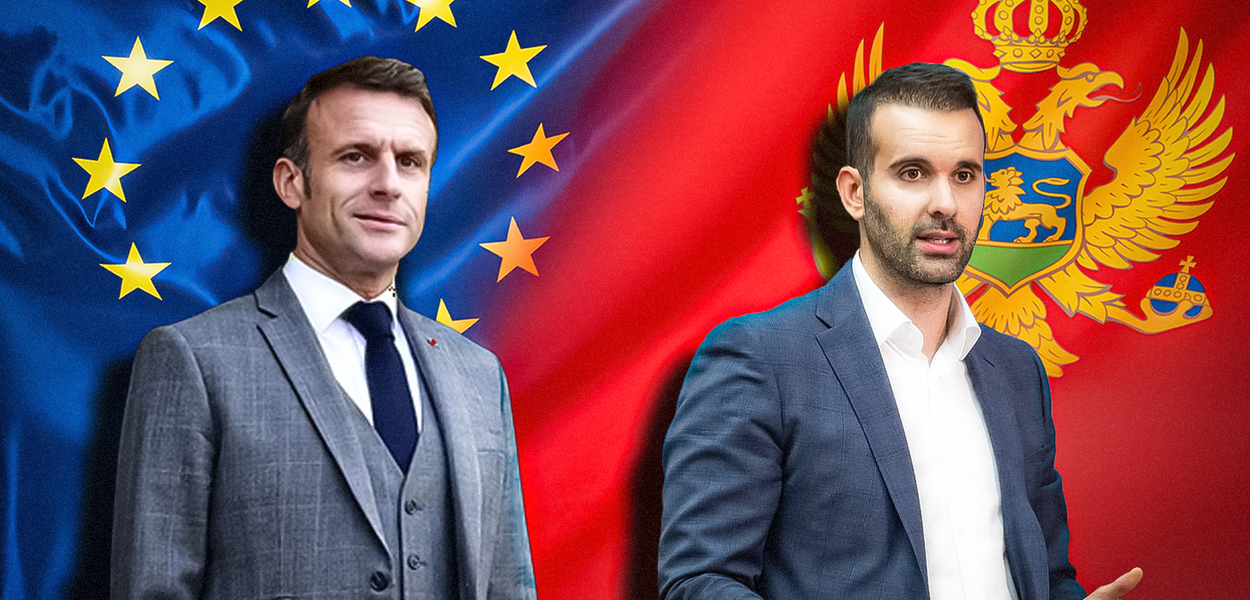 SUMNJE U CRNOGORSKI PUT KA EVROPI: Emanuel Makron i Milojko Spajić (Foto: Ilustracija: Balša PAVIĆEVIĆ )