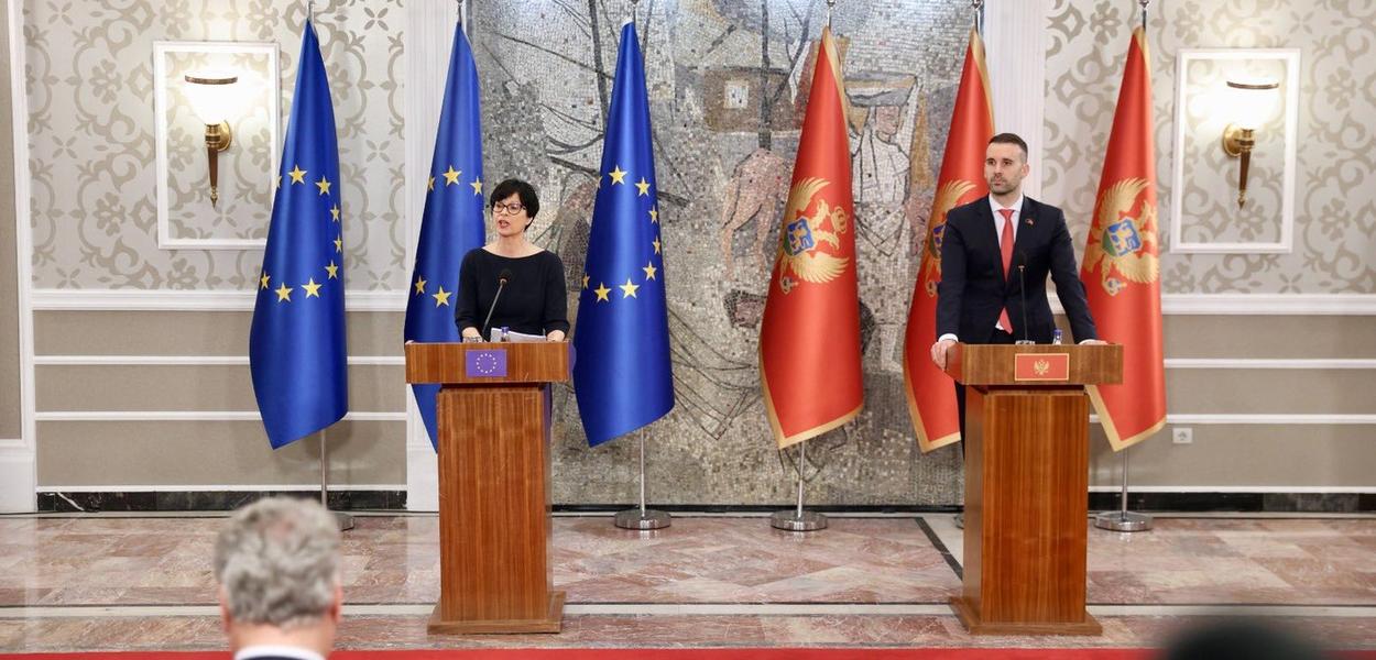 Marta Kos i Milojko Spajić (Foto: Iks (X) mreža )