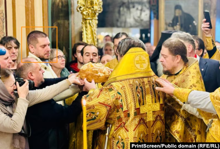 Momčilo Gajić kao učesnik obreda u Podvorju SPC u Moskvi, 27. januar 2026.