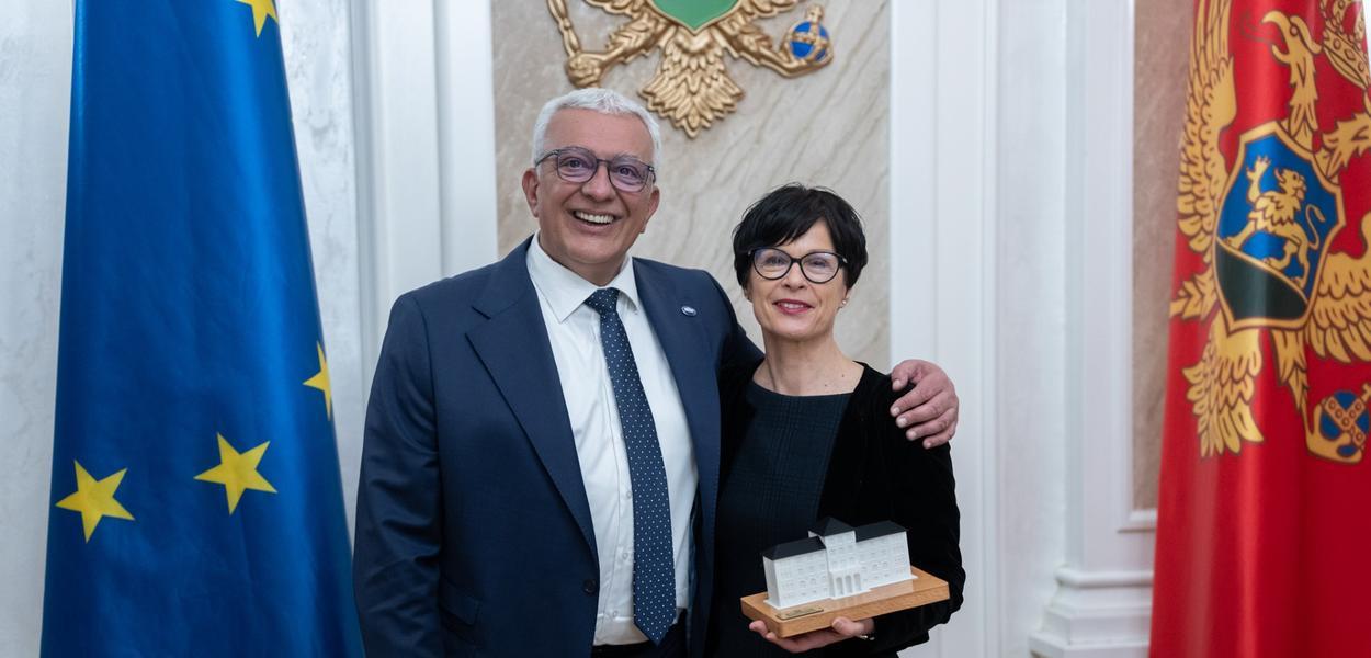 Andrija Mandić i Marta Kos (Foto: Skupština Crne Gore)