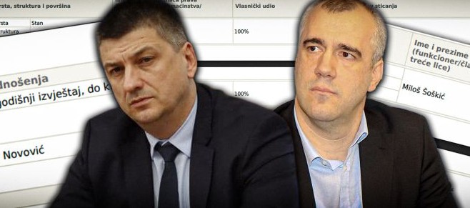 THEY DO NOT WANT ANYONE TO HAVE INSIGHT INTO THEIR BANK ACCOUNTS: Vladimir Novović and Miloš Šoškić  (Foto: Illustration: Balša Pavićević)
