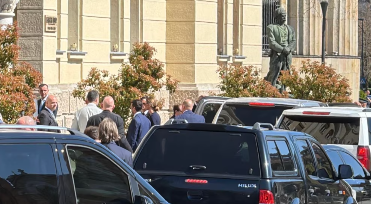 Donald Tramp Junior stigao u Banski dvor u Banja Luci, 7. april 2026. (Foto: Siniša Nenadić/RSE)