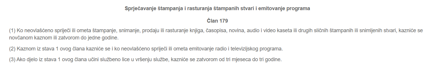 ZNAJU LI SPECIJALNI TUŽIOCI ČLANOVE ZAKONA: Član 179 Zakonika 