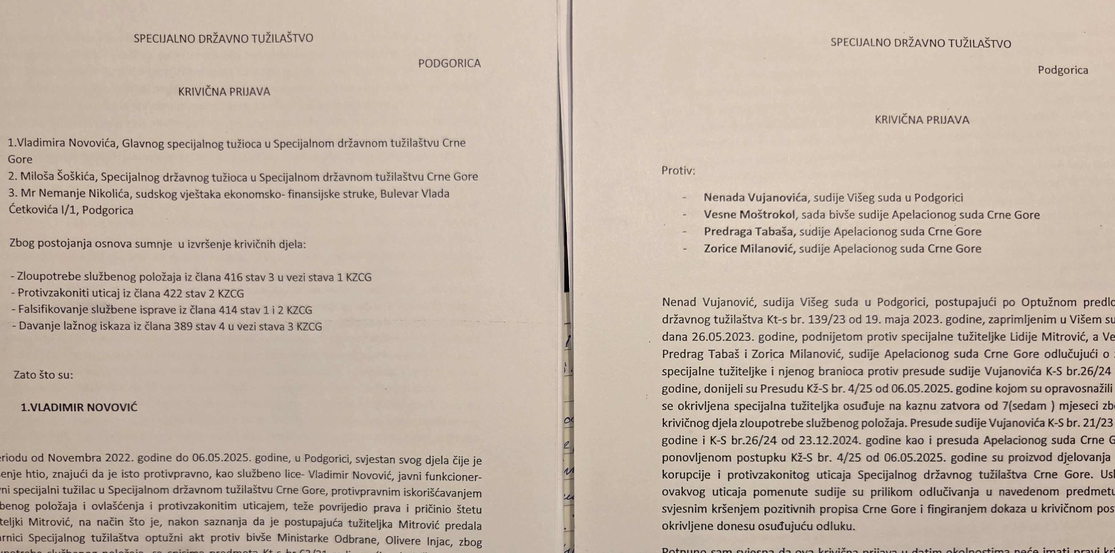 Criminal complaints of the fugitive former special prosecutor