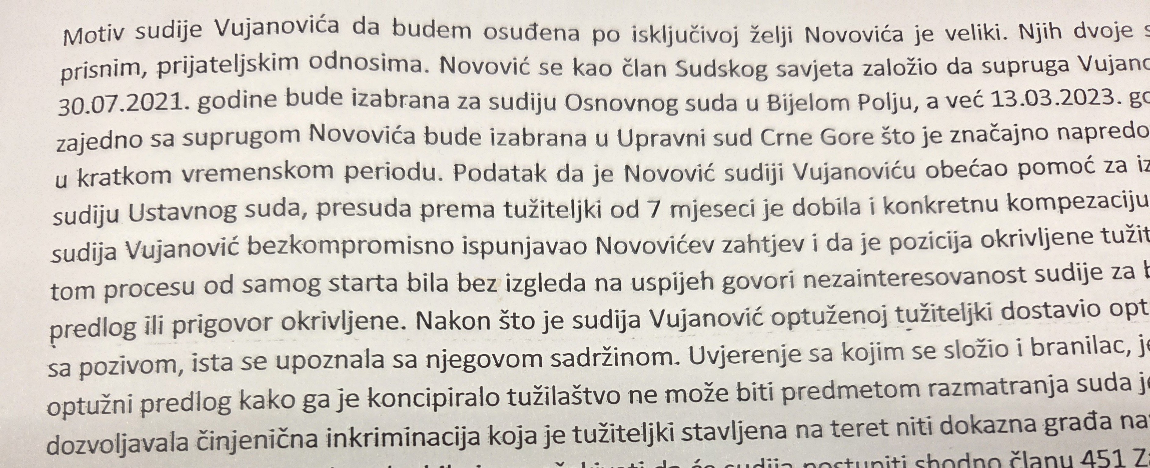DETEKTOVANJE VEZE NOVOVIĆA I VUJANOVIĆA: Detalj iz krivične prijave Lidije Mitrović