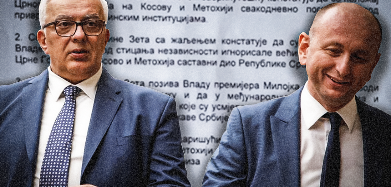 POLITIČKE IGRARIJE: Andrija Mandić i Milan Knežević (Foto: Ilustracija: Balša PAVIĆEVIĆ)