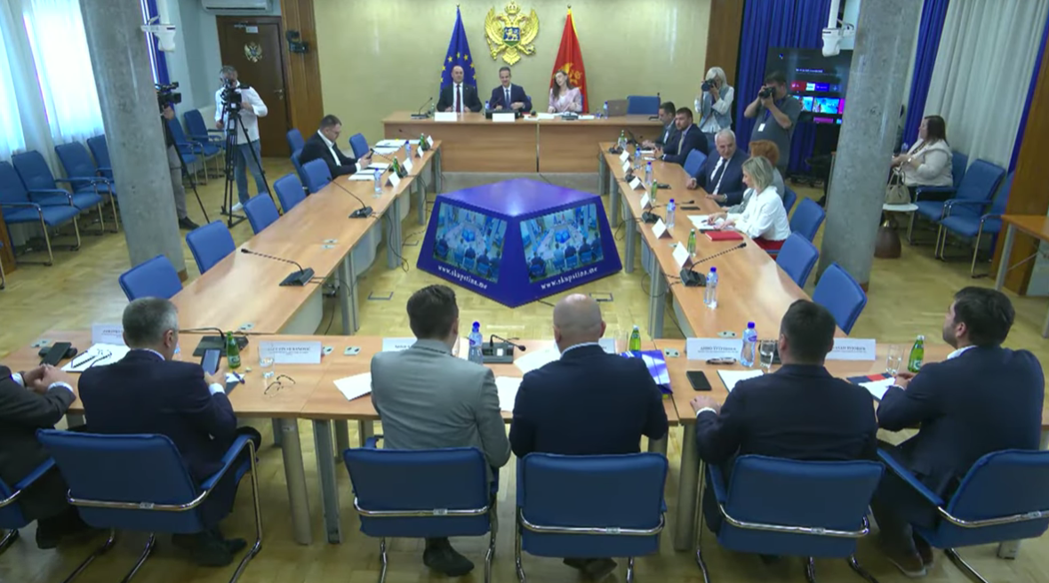 Sa sjednice Odbora za ekonomiju, finansije i budžet (Foto: Skupština Crne Gore/Youtube)