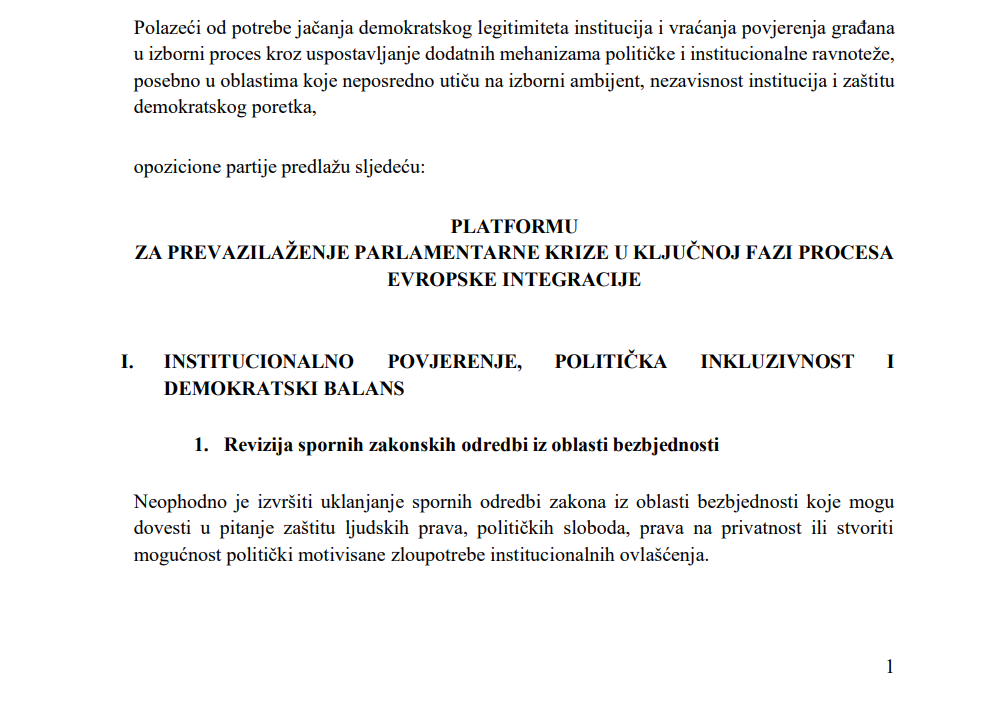 Platforma za prevazilaženje krize (Foto: Portal ETV)