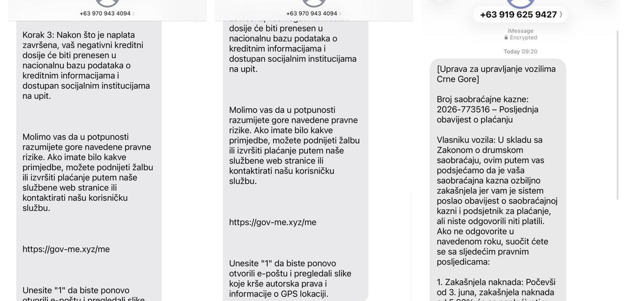 Internet prevara putem lažnih SMS poruka o saobraćajnim kaznama i naplati potraživanja (Foto: Uprava policije)