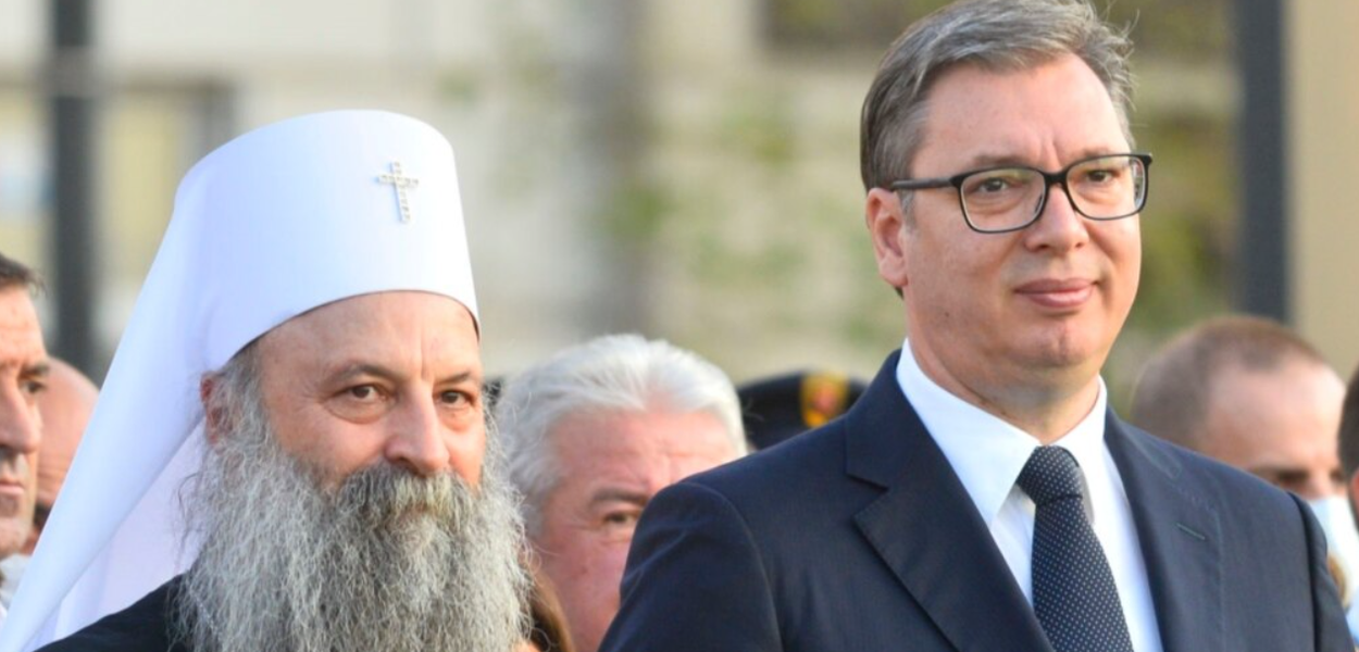Porfirije Perić i Aleksandar Vučić  (Foto: RSE/Vesna Andjic)