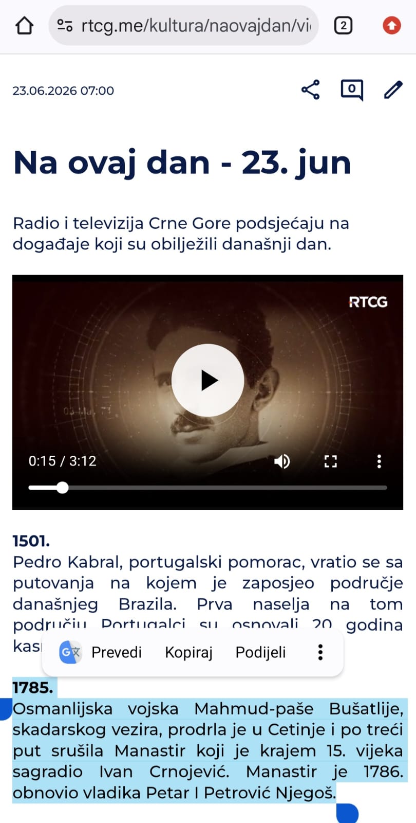 istorisjki podaci