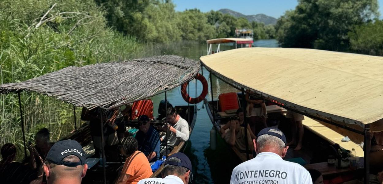 Tokom kontrole na Skadarskom jezeru (Foto: Uprava policije)
