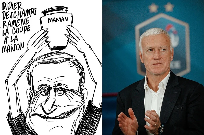 Oštra reakcija na karikaturu Didijea Dešampa stigla je i iz samog vrha Fudbalskog saveza Francuske (Foto: X/Facebook)