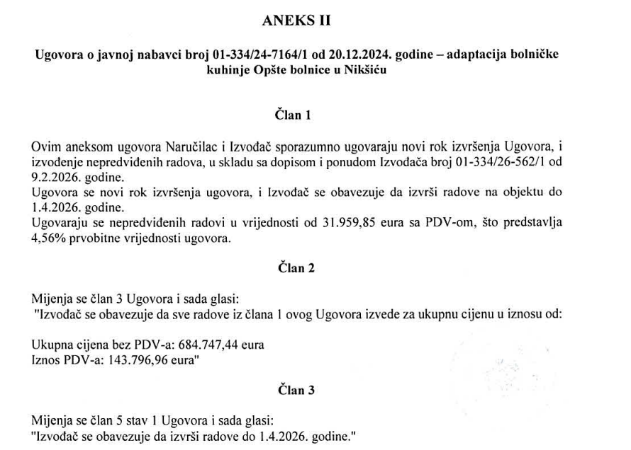Jedan od aneksa ugovora
