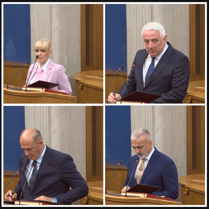 ČETVORO NOVIH, A ISTA ZAKLETVA: Borovinić-Bojović, Vučurović, Zečević, Jojić
