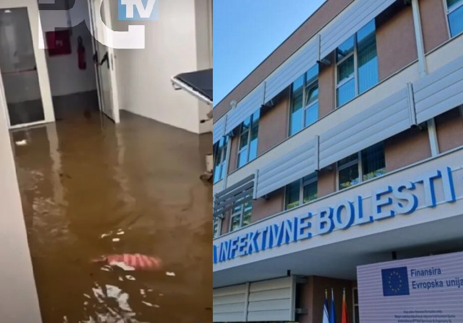 Poplavljena Klinika za infektivne bolesti (Foto: RTV PG/Mina)