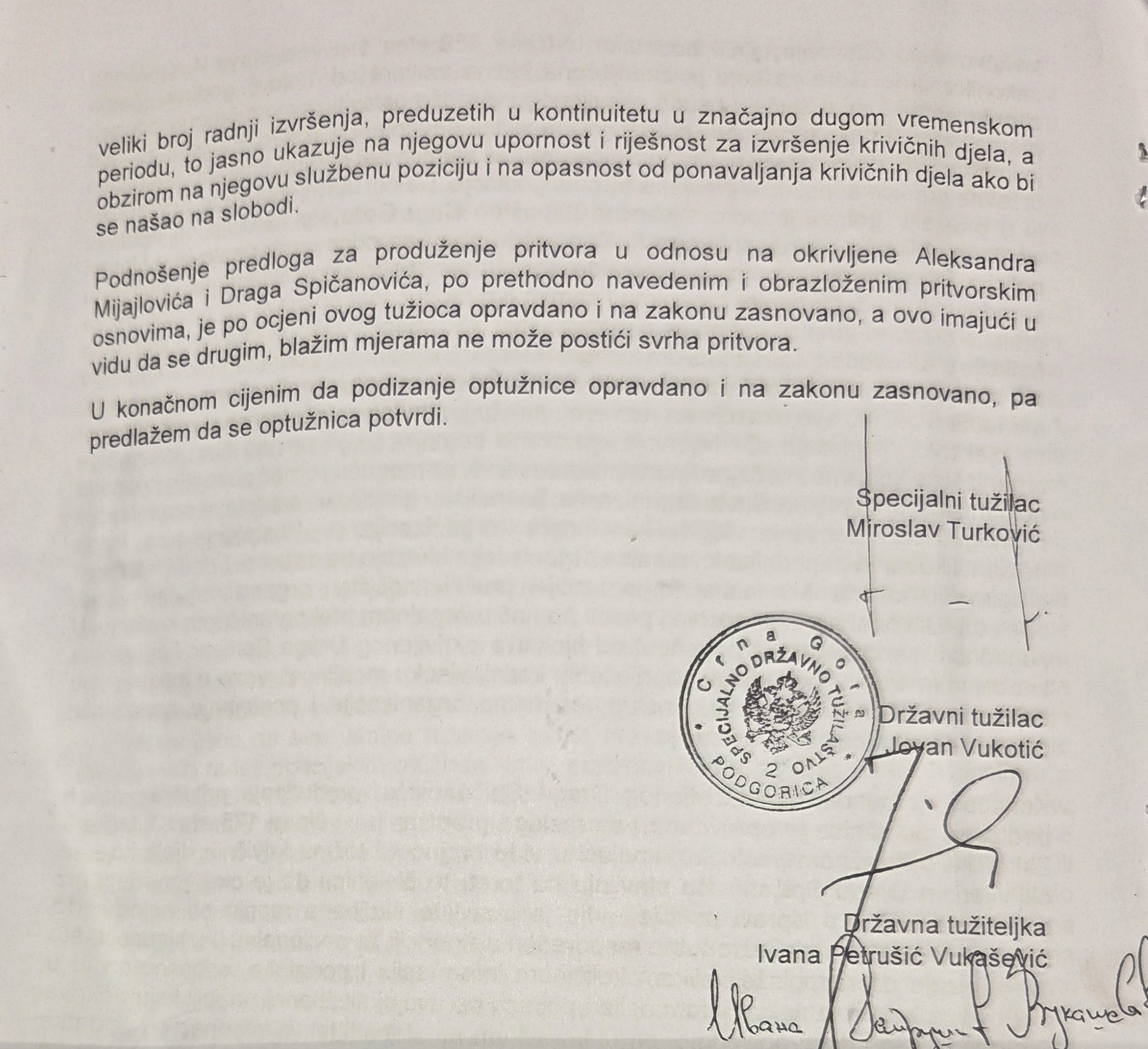 DA SE NE ZABORAVI: Potpisi na optužnici troje specijalnih tužilaca
