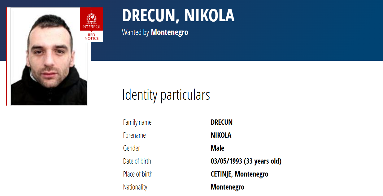 Nikola Drecun potjernica