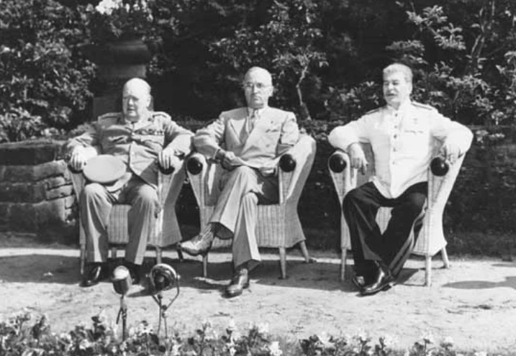Vinston Čerčil, Hari Truman i Josif Staljin, Potsdam, Njemačka, jul 1945.